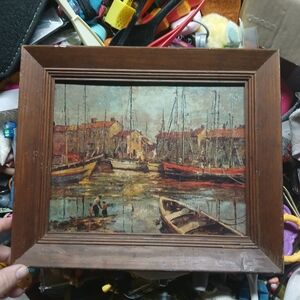 Winde Fine Prints - "Boats in Harbor" By Martin No. 318 Size 12" x 10"